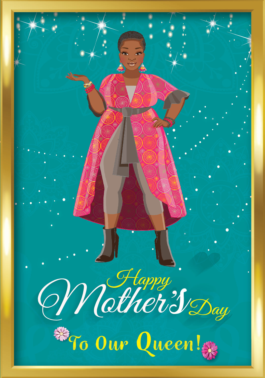 Happy Mother's Day To Our Queen! Turquoise and Gold