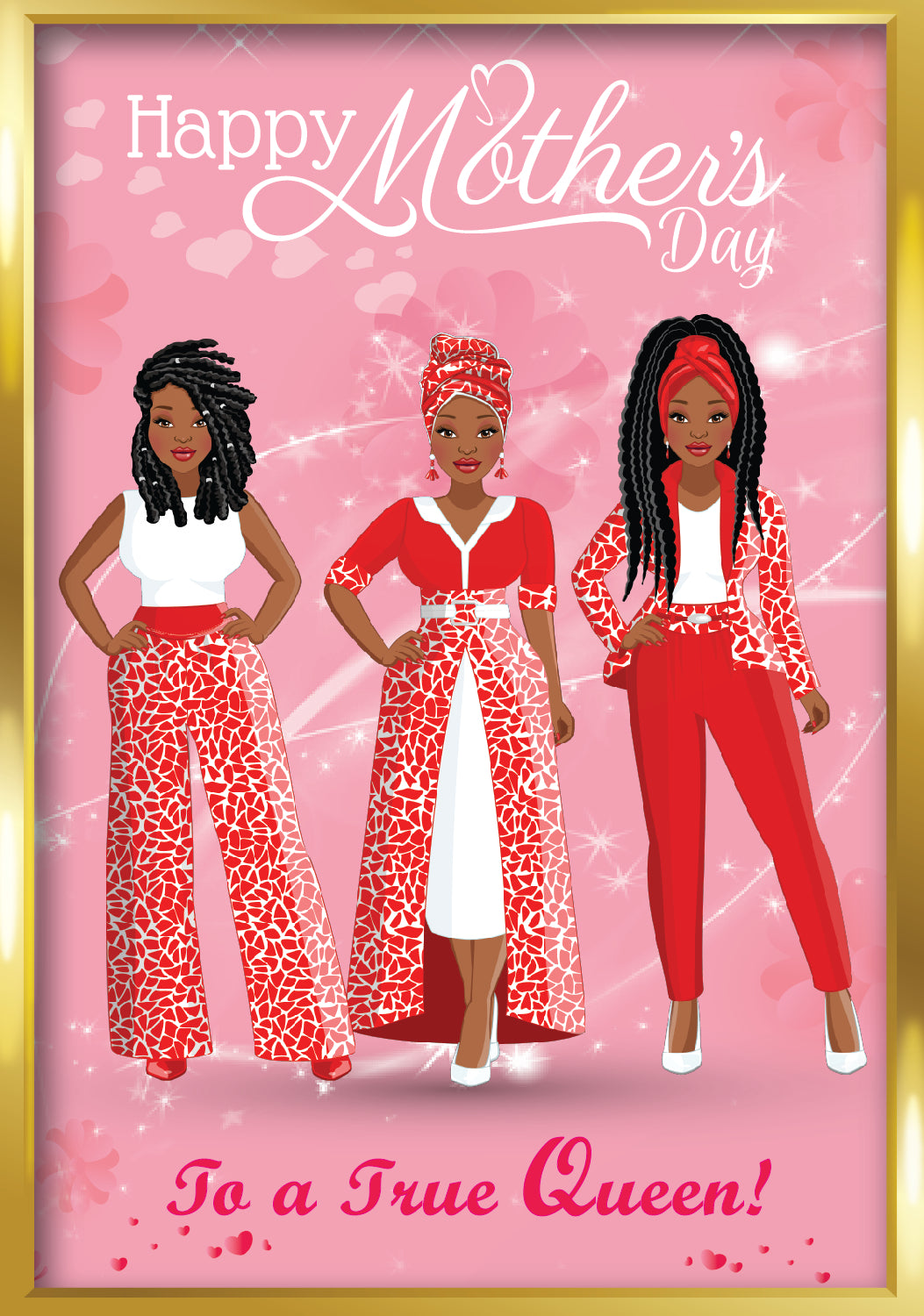 Happy Mother's Day 3 Black Women - Pink