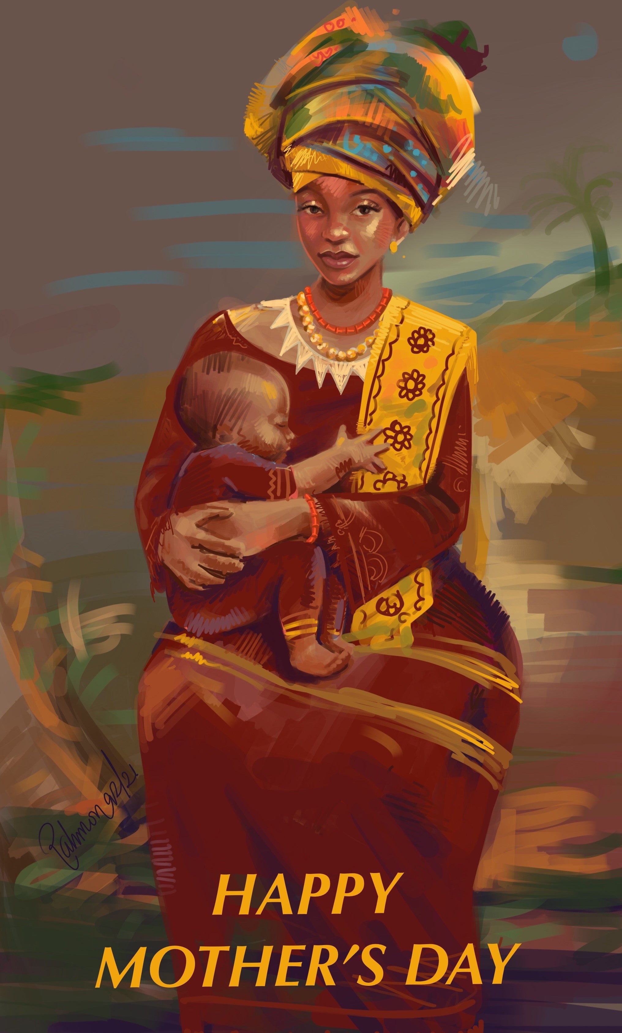 Nubian Queen Mother's Day Card